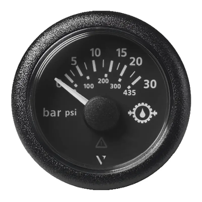 Veratron 52Mm (2-1/16") Viewline Transmission Oil Pressure 30 Bar/435 Psi - Black Dial  Round Bezel [A2c59514141] 1
