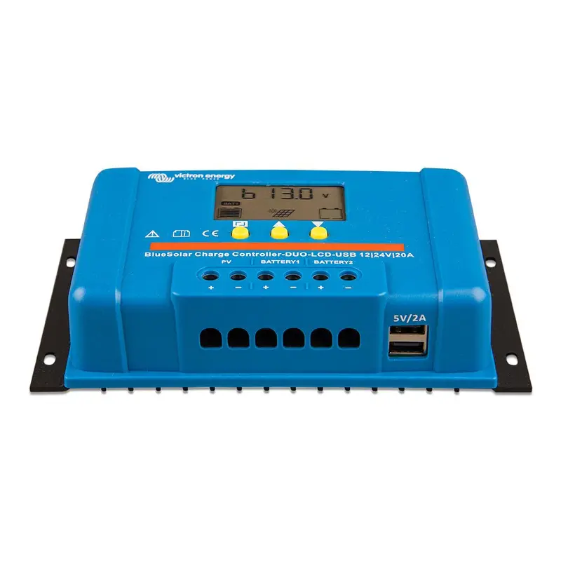 Victron Bluesolar Pwm Charge Controller (Duo) Lcd  Usb Charge Control - 12/24Vdc - 20A [Scc010020060] 1