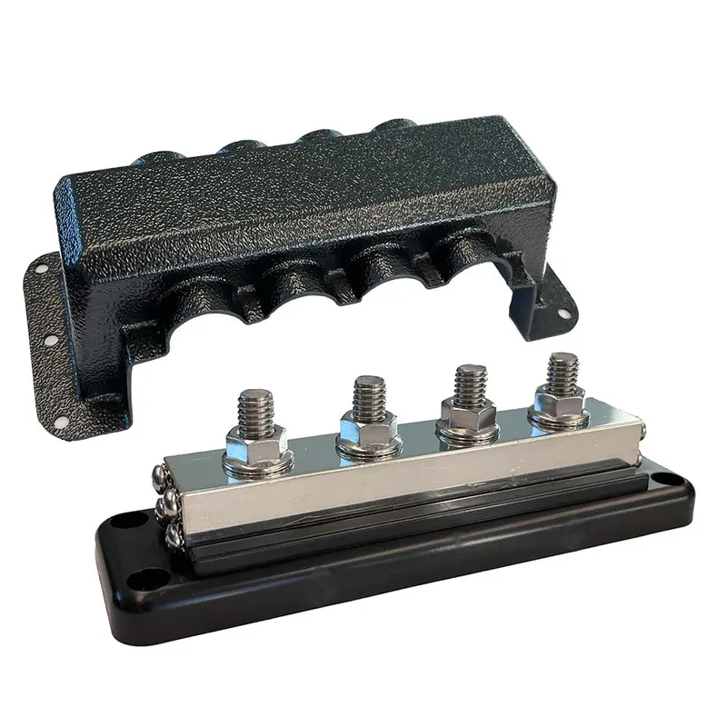 Victron Busbar 600A 4P  Cover 4X 3/8" Plus 4X M8 Terminals [Vbb160040010] 1