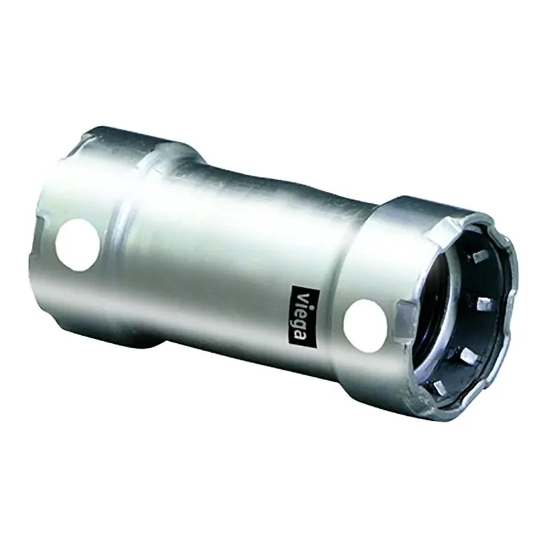 Viega Megapress 1-1/2" Stainless Steel 304 Coupling W/O Stop - Double Press Connection - Smart Connect Technology [95325] 1