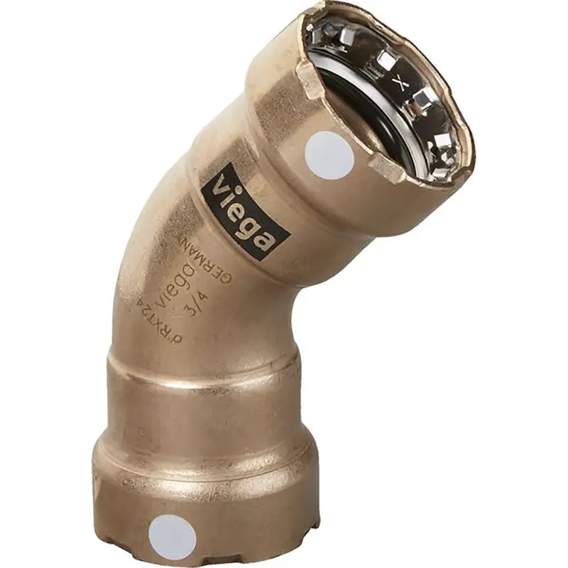 Viega Megapress 1" 45 Copper Nickel Elbow - Double Press Connection - Smart Connect Technology [88100] 1