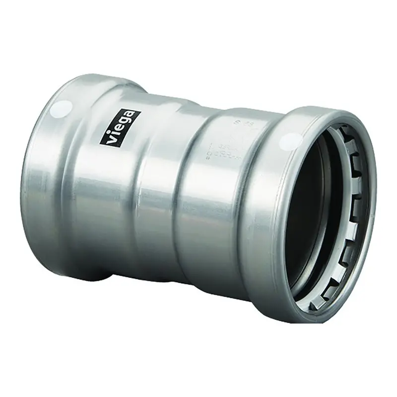 Viega Megapress 2-1/2" Carbon Steel Coupling W/Stop W/Fmk Double Press Connection - Smart Connect Technology [26670] 1