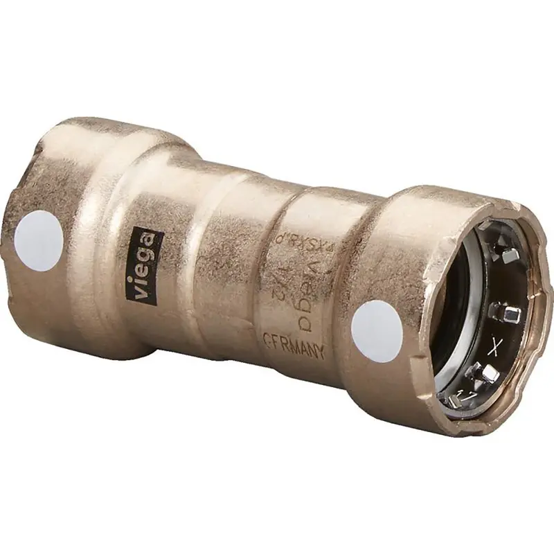 Viega Megapress 3/4" Copper Nickel Coupling W/Stop Double Press Connection - Smart Connect Technology [88385] 1