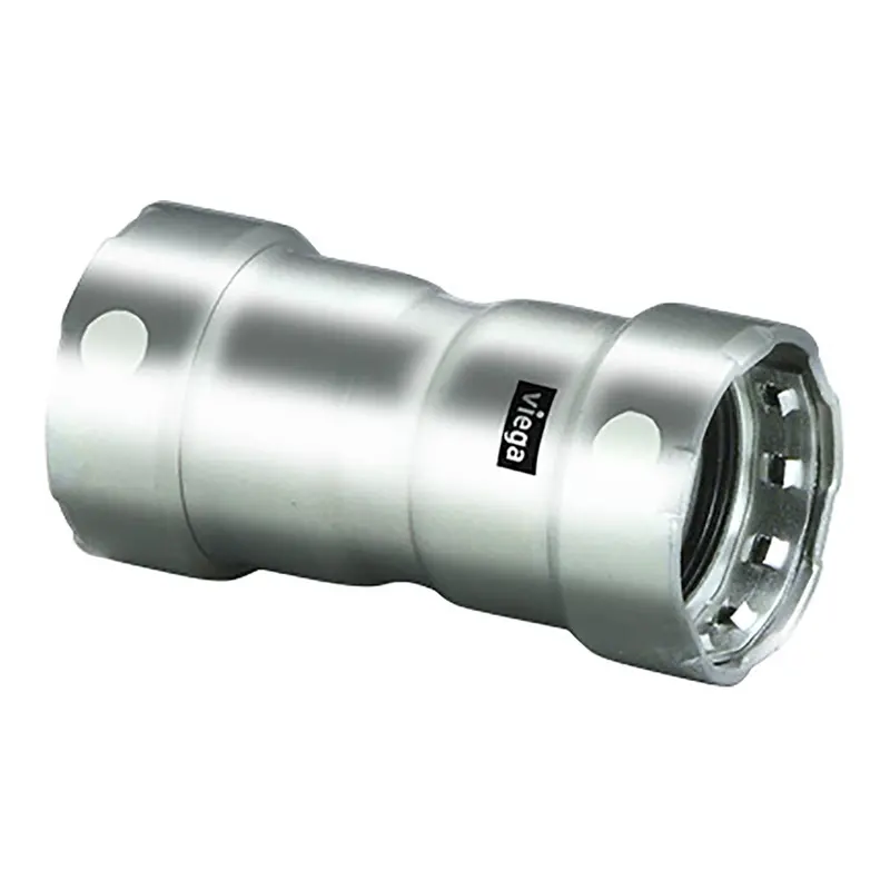Viega Megapress 3/4" Stainless Steel 304 Coupling W/Stop - Double Press Connection - Smart Connect Technology [95290] 1