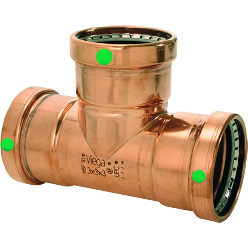 Viega Propress 2-1/2" Copper Tee - Triple Press Connection - Smart Connect Technology [20683] 1