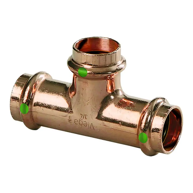 Viega Propress 2" Copper Tee - Triple Press Connection - Smart Connect Technology [77477] 1