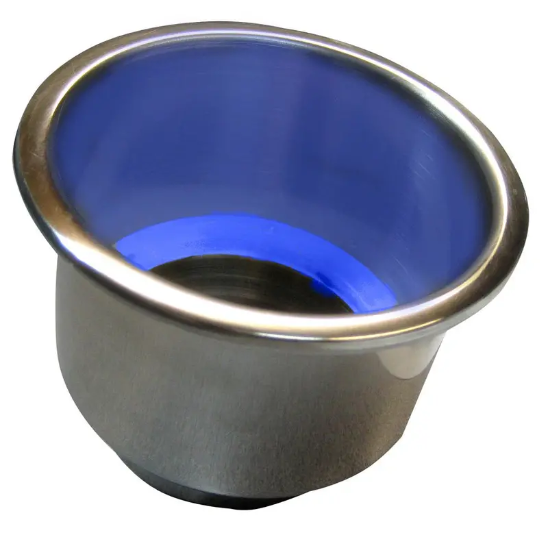 Whitecap Flush Mount Cup Holder W/Blue Led Light - Stainless Steel [S-3511Bc] 1