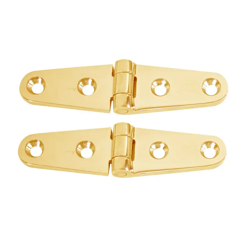 Whitecap Strap Hinge - Polished Brass - 4" X 1" - Pair [S-0604Bc] 1