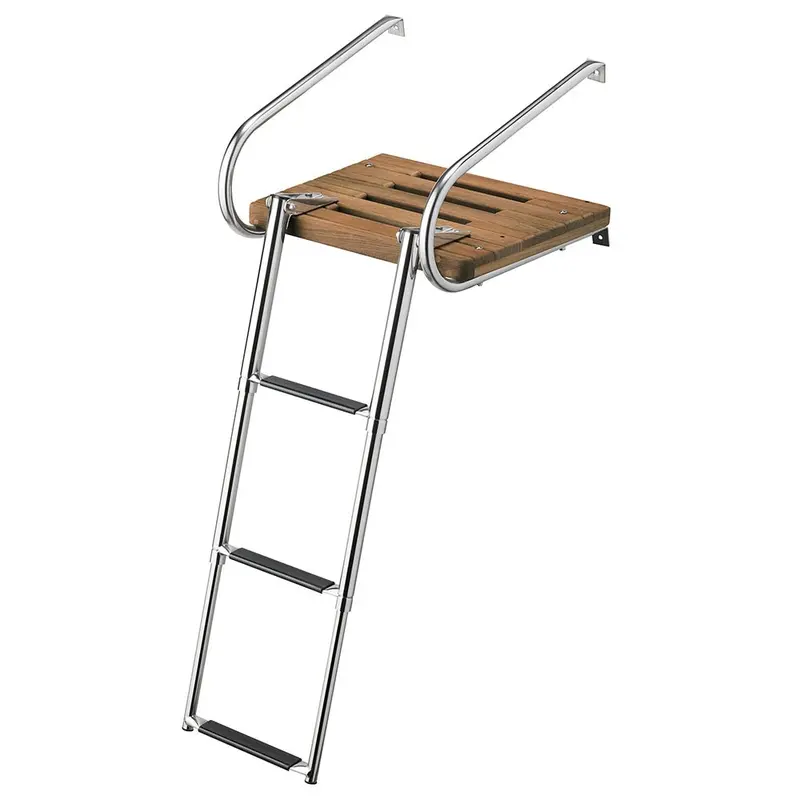 Whitecap Teak Swim Platform W/3-Step Telescoping Ladder F/Boats W/Inboard/Outboard Motors [68906] 1