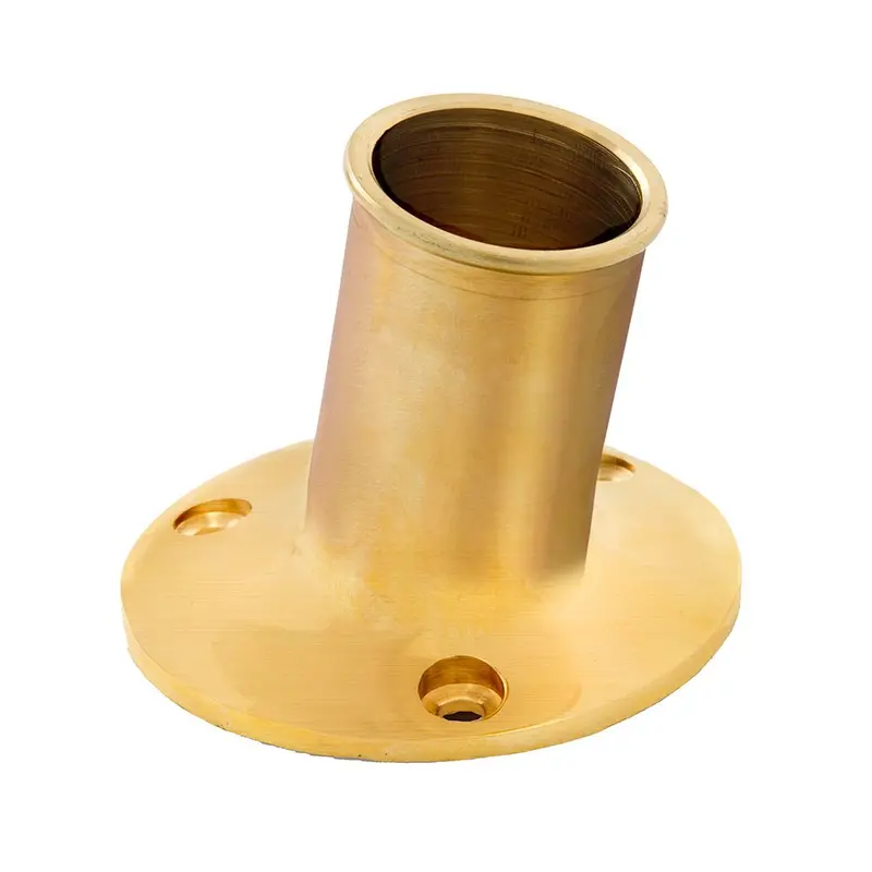 Whitecap Top Mount Flag Pole Socket - 1" Id - Polished Brass [S-5002Bc] 1