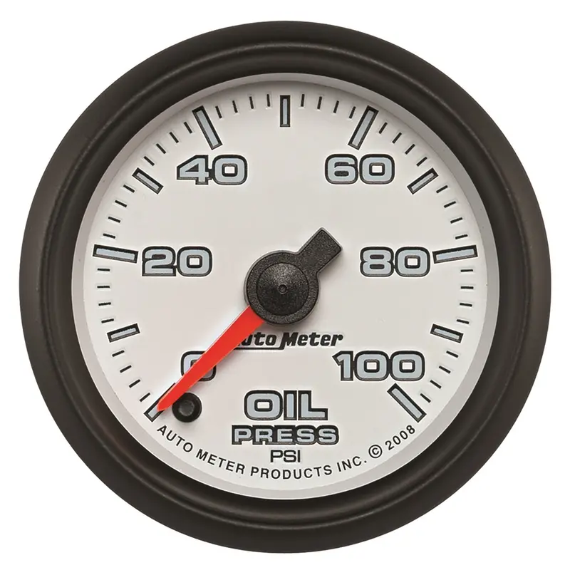 Autometer 19552 Gauge; Oil Pressure; 2 1/16In.; 100Psi; Digital Stepper Motor; White; Pro-Cycle 1