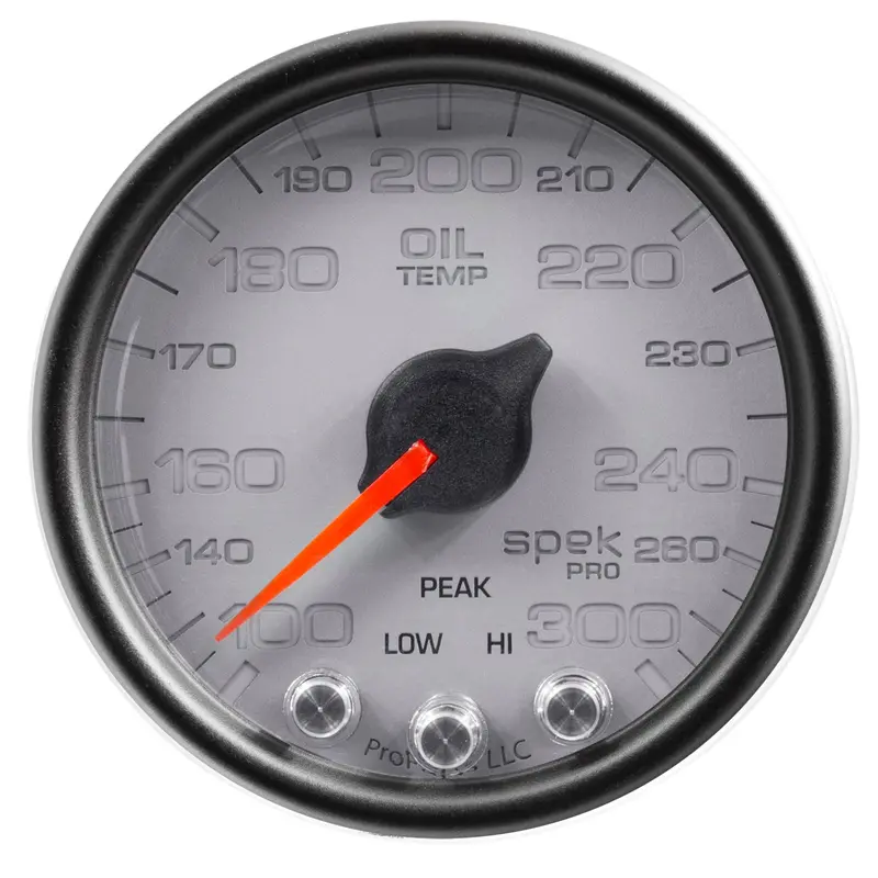 Autometer P32222 2-1/16" Stepper Motor Oil Temperature Gauge – 300°F Range With Peak Hold & Warning 1