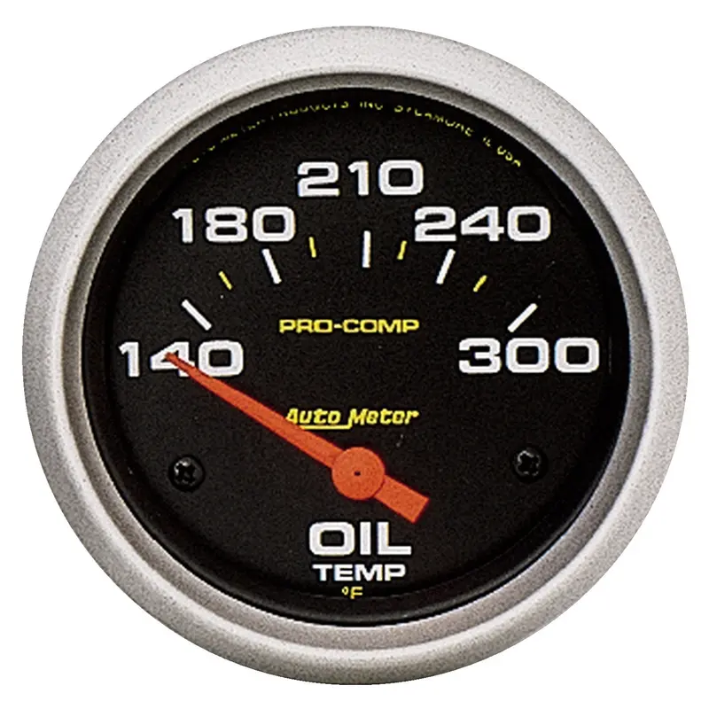 Autometer Pro-Comp Electric Oil Temperature Gauge – 2 5/8" Dial, 140–300°F Range (Model 5447) 1
