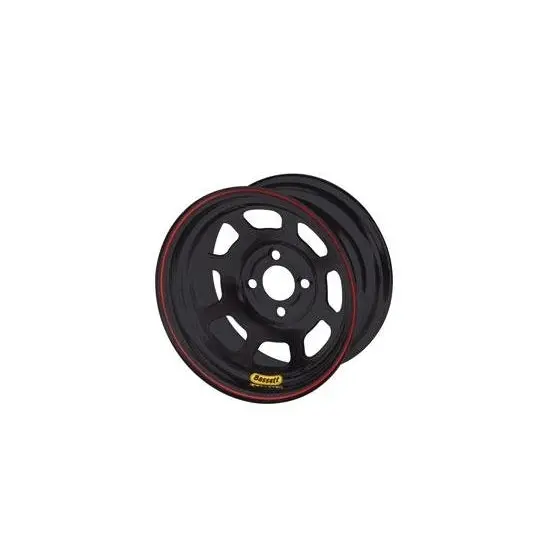 Bassett Racing Wheel – 14X8 Inch Black Steel, 4X4.25" Bolt Pattern, 5" Backspace 1