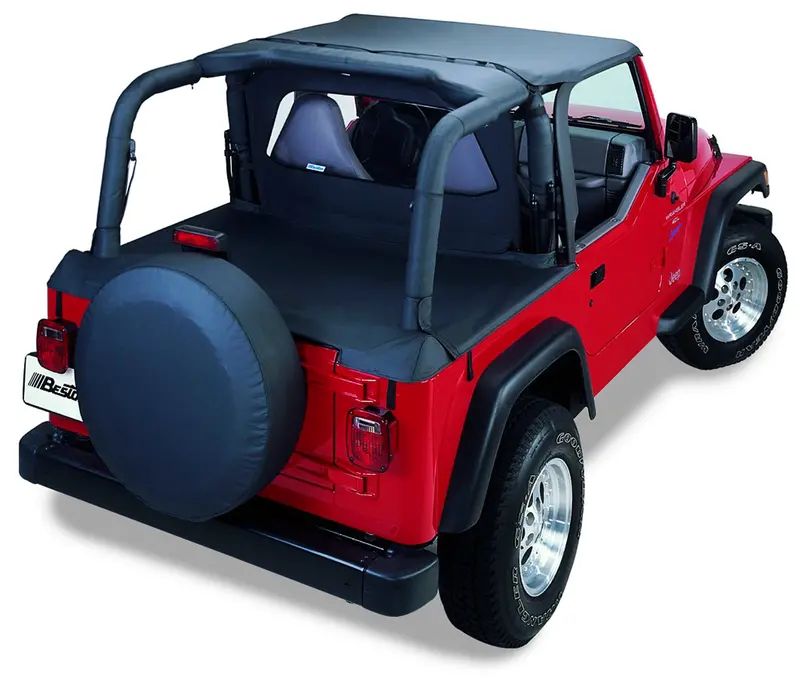Bestop Header Targa Bikini Top – Black Diamond Finish For 2003–2006 Jeep Wrangler Tj (52528-35) 1