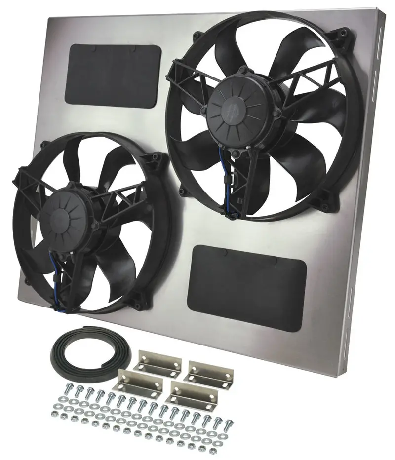 Derale 16835 Dual Electric Radiator Fan Assembly With Aluminum Shroud 1