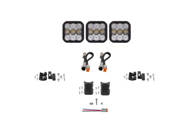 Diode Dynamics Ss5 Pro Crosslink 3-Pod Light Bar — Universal Mount, White Combo Beam 1