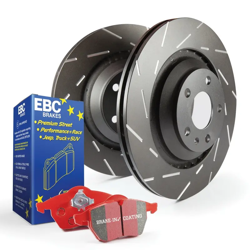 Ebc S4Kf1632 High-Performance Brake Kit — Redstuff Pads + Usr Slotted Rotors 1