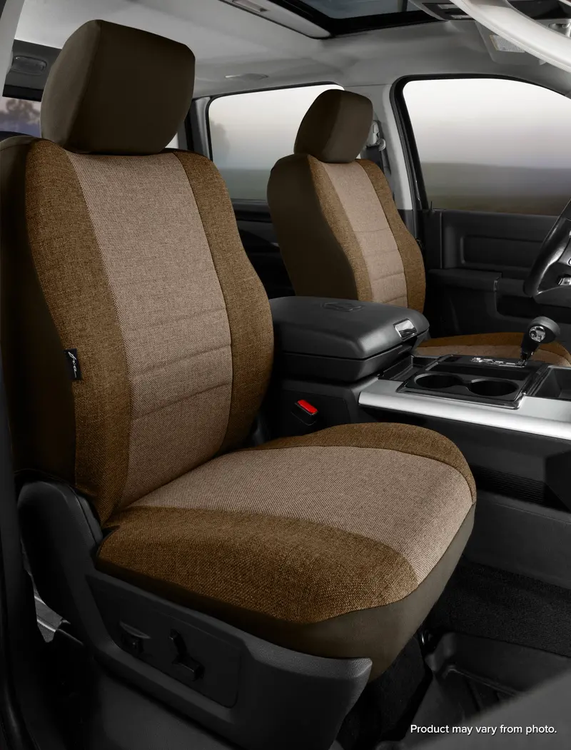 Fia Oe37-52 Taupe Custom Seat Covers – Tweed Fabric, Bucket Style With Adjustable Headrests & Airbag Compatibility 1