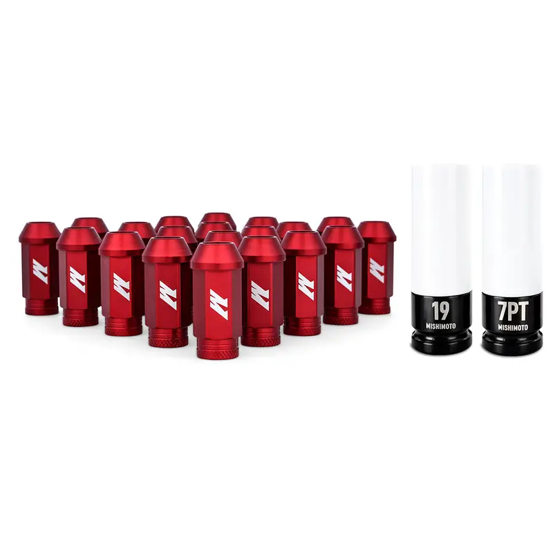 Mishimoto Red Locking Lug Nut Set – 20-Piece M12X1.5 Aluminum Alloy, Anodized Finish 1