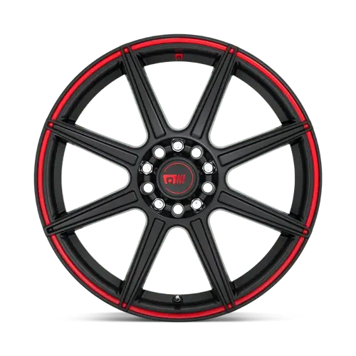 Motegi Mr142 18X8-Inch Alloy Wheel – 5X100 Bolt Pattern, Gloss Black With Red Accents, 45Mm Offset 1