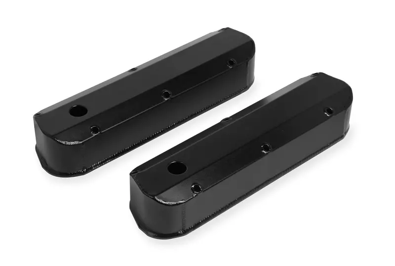 Mr. Gasket Billet Aluminum Valve Covers – 1/4" Thick Black Rail Set For Enhanced Engine Aesthetics 1