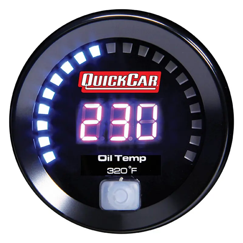 Quickcar Racing 67-009 Digital Oil Temperature Gauge – 100°F To 320°F Range With Sensor 1