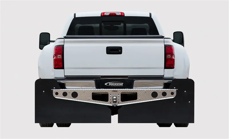 Rockstar A10100523 Extra-Large Hitch-Mount Mud Flaps – Aluminum Frame With Stabilizer Plate 1