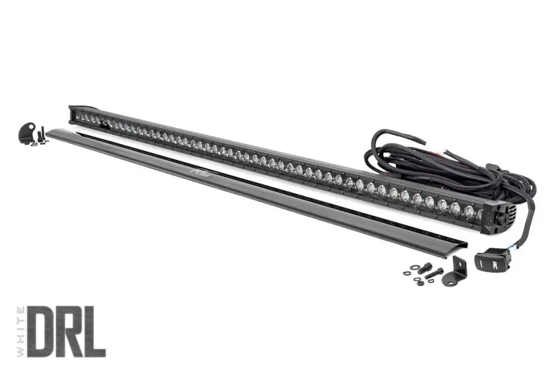 Rough Country 70750Bldrl 50 Inch Straight Cree Led Light Bar Single Row Black Series W/Cool White Drl Rough Country 1