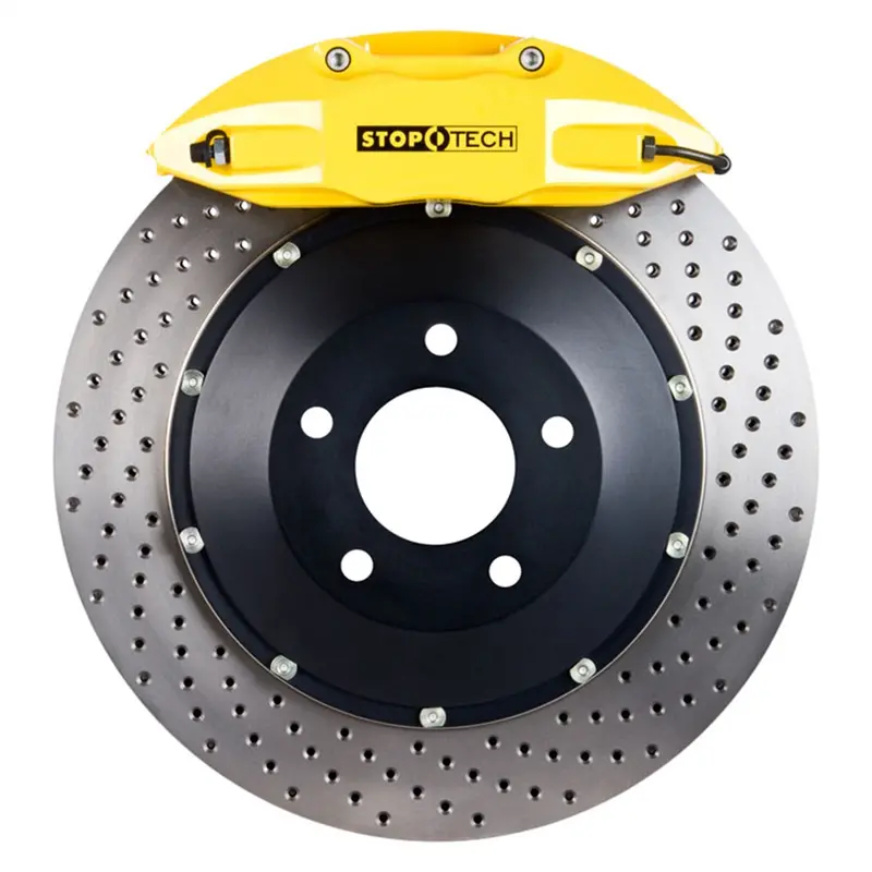 Stoptech 83.153.0058.82 Big Brake Kit – Rear, Black Calipers With Two-Piece Slotted Rotors 1