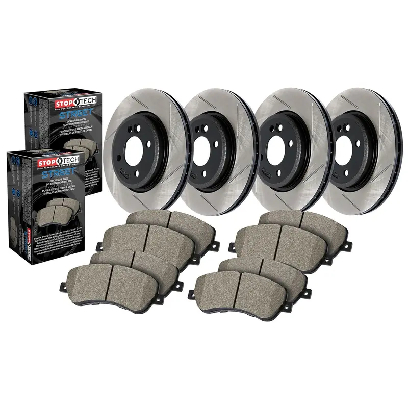 Stoptech 934.41015 Street Axle Pack – Slotted Front & Rear Brake Kit 1