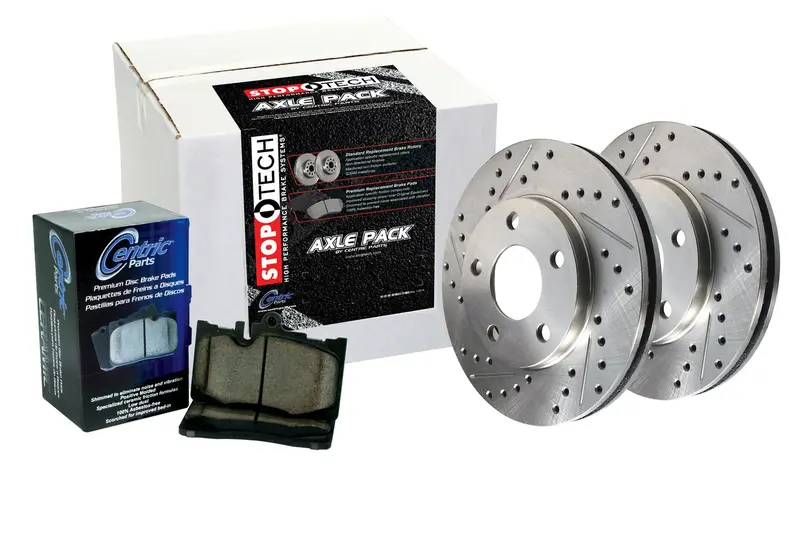 Stoptech Sport Axle Pack – Complete 4-Wheel Drilled Rotor Kit With Brake Lines (979.47011) 1