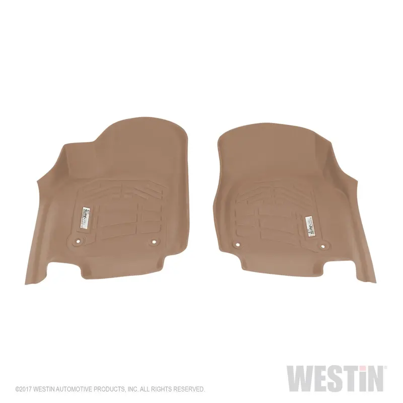 Westin 72-130094 Sure-Fit Front Floor Liners – Tan, Two-Piece Set With All-Weather Protection 1